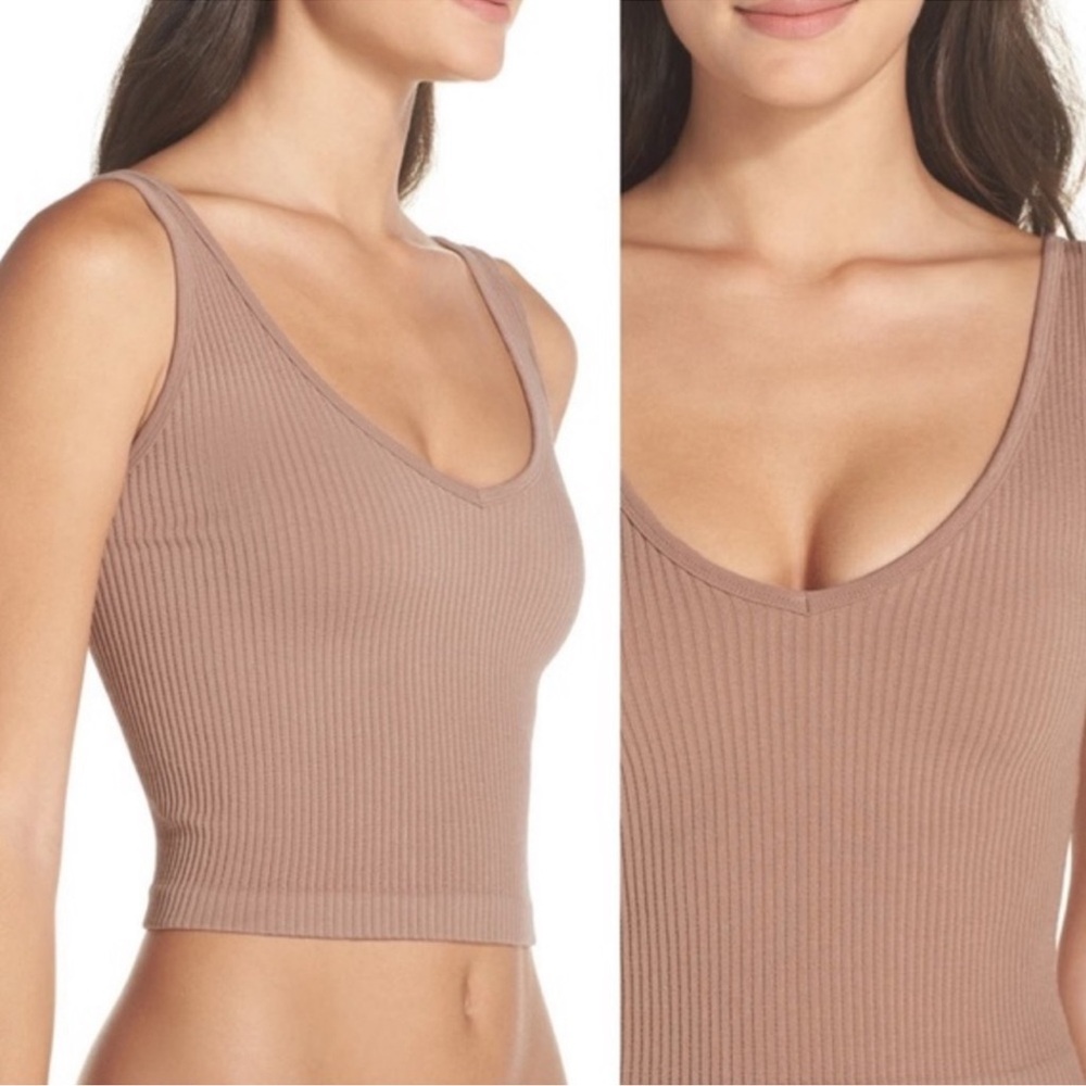 Free People Ribbed Tank in Nude